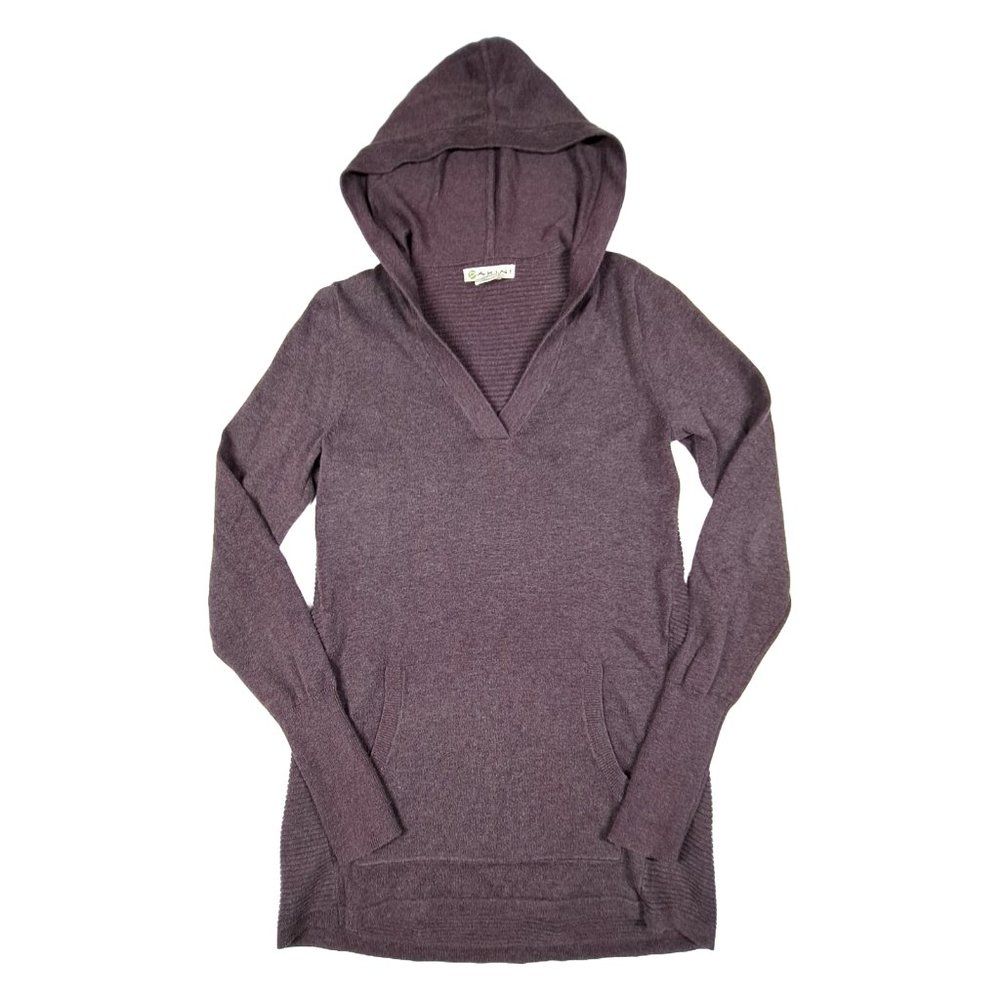 Dakini Hooded Sweater XS Purple Thumb Holes Anthropologie Hoodie Tunic Womens